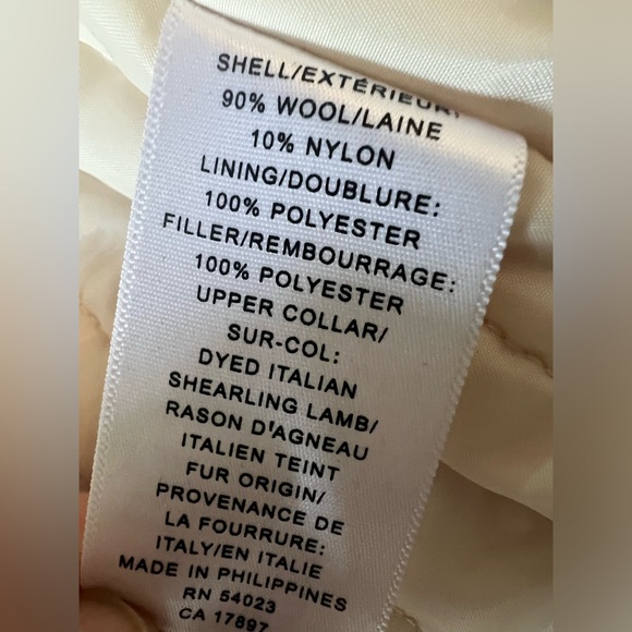 Banana Republic heavy wool trench with shearling collar - Picture 7 of 8